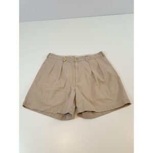 Vintage Polo Ralph Lauren Shorts Mens 35 Khaki Pleated Chino Made USA 90s
